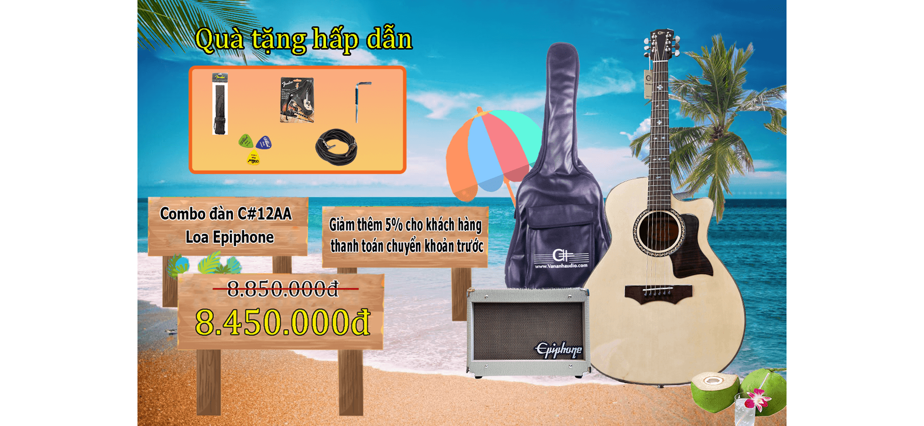 Combo đàn Guitar C#12AA và Loa Epiphone DC-40
